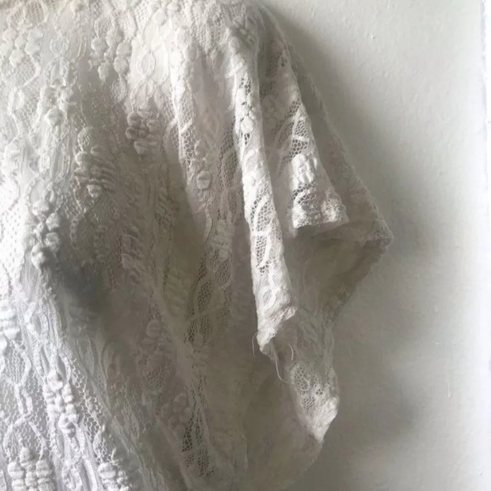 Rue 21 Mesh Short Sleeve Shirt White Small